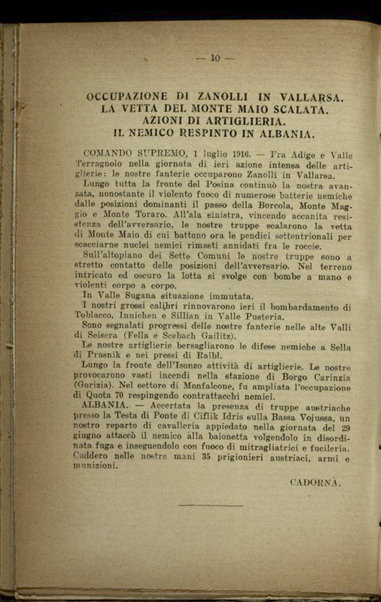 Il diario della nostra guerra : bollettini ufficiali dell'esercito e della marina